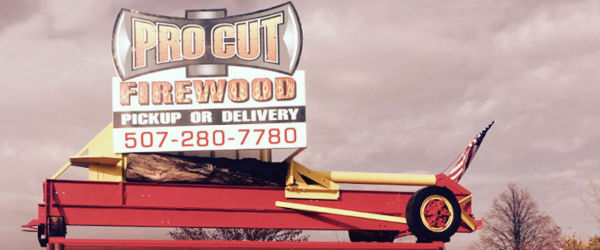 Photo of vintage ProCut firewood sign