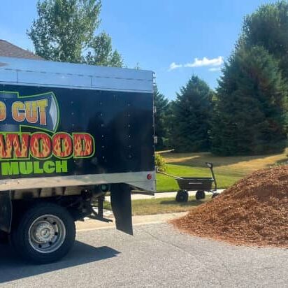 Truck delivering bulk mulch near Rochester, MN