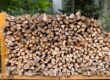 Stacked firewood for storing