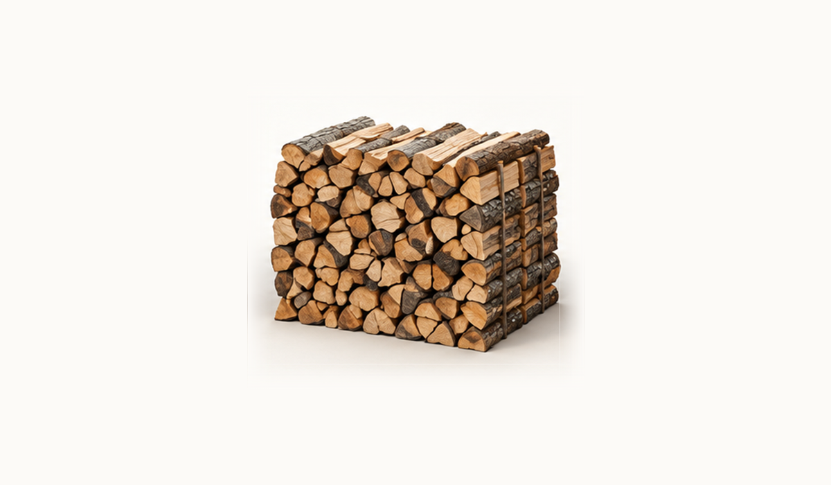 Illustration of a half cord firewood stack